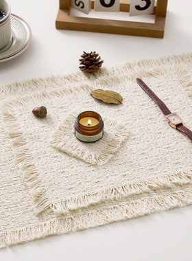 ins高级感流苏垫饰品拍照道具美食摄影餐垫杯垫plog拍摄装饰陈列