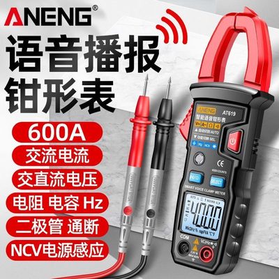 钳形万用表防表报交电压电流表钳直数字播烧型全自动高精度语音流