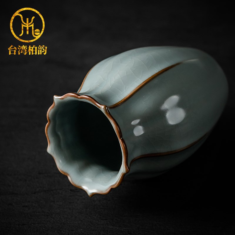 柏韵邱卫国汝窑茶筒茶器茶匙筒功夫茶具茶道配件陶瓷手工开片冰裂