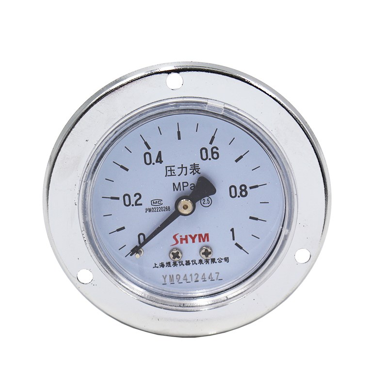 Y60ZT轴向带边压力表真空表固定式面板式水气油压力表1.6MPA包邮