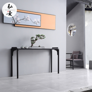 新中式条案条几白蜡木翘头案台小窄桌靠墙简约供桌入户实木玄关桌