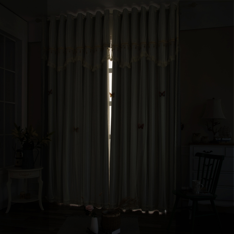 小清新窗帘帘头田园公主风婚房卧室简约梦幻遮光布窗帘2021年新款