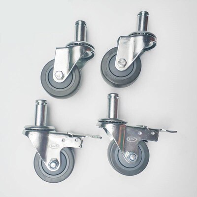 艾科堡不锈钢货架4层l1518*609*1800镀铬线网移动展示架仓储货架