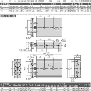 亚德客型标准气缸系列SU32X25X50X63X80X100X75XM125X150X175 200