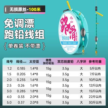 路滑双铅线组成品带浮漂s咬钩变色漂自动找底远投矶竿钓滑漂钓线