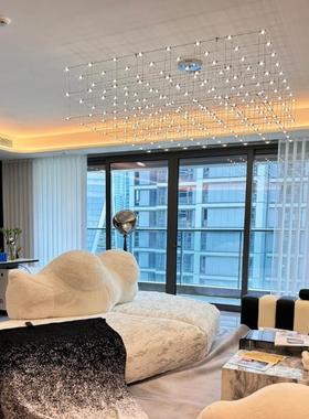 餐厅吊灯意式满天星萤火灯虫光立方网红台吧长ZVT条客厅高灯级感