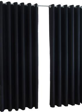 双面黑色暖全室遮光遮窗帘布个性拍照摄影阳防smh风保飘窗卧窗帘