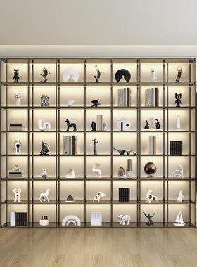 中式装轻奢高档家居新饰品摆件书柜室客厅办公展套装示柜软装工艺