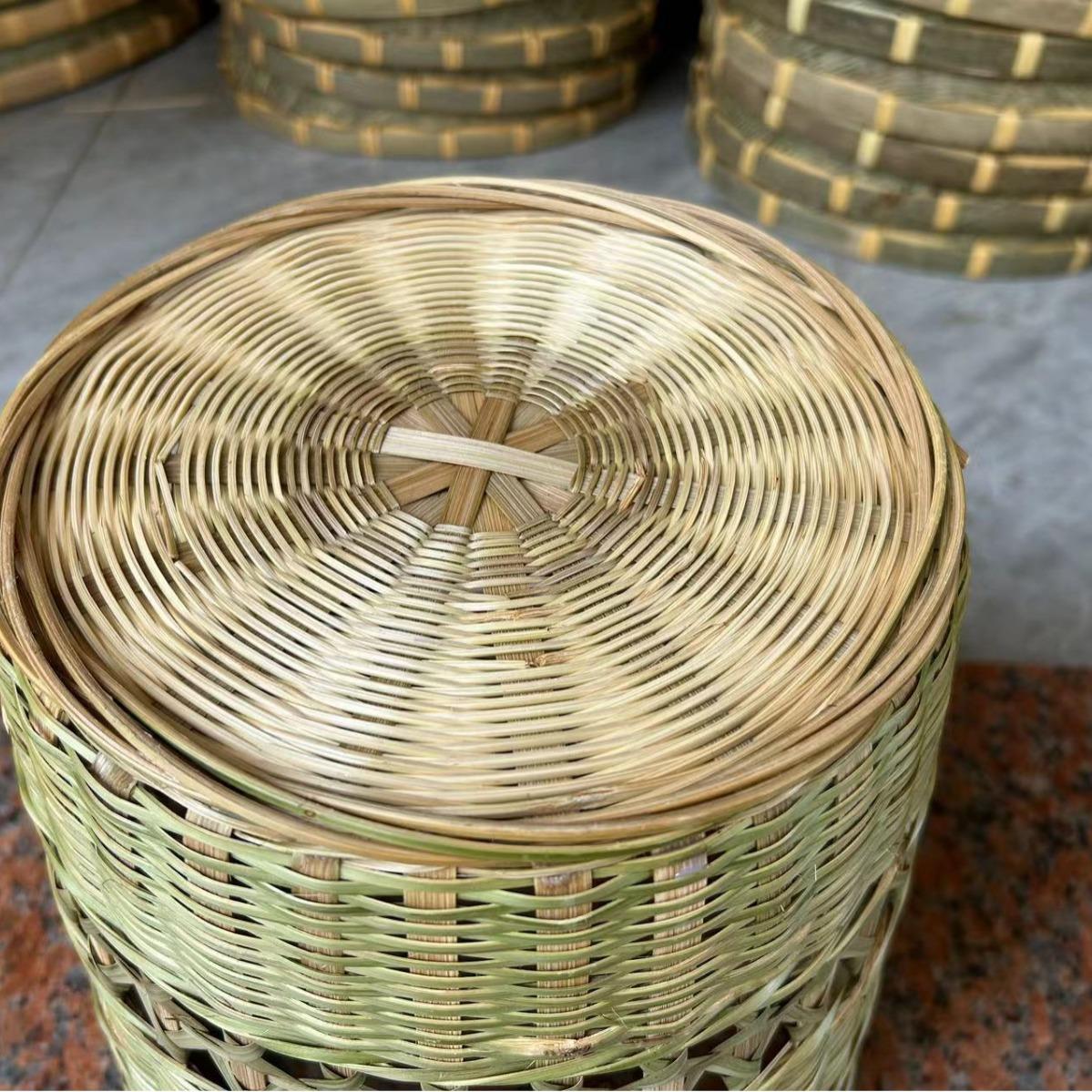 竹篓0122肩双肩塑料镂空竹篓采茶叶筐大竹篓双舞蹈表筐演圆桶形收