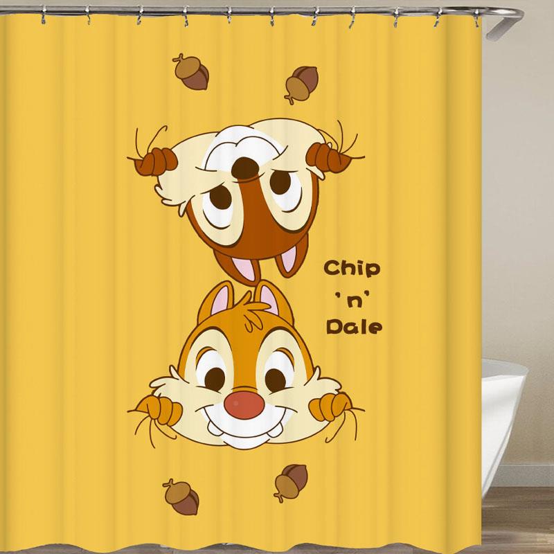 卡通门帘卫生柜间浴帘奇GC610035奇蒂花装栗鼠洗澡帘饰蒂布衣橱棕