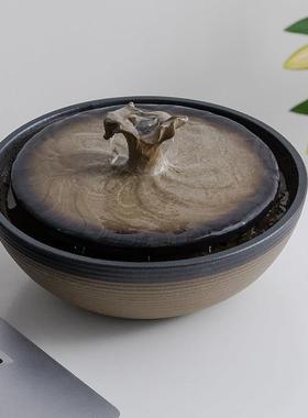 摆件循环水招财景观轻奢现新代简QC-9535约流办公室客厅装水饰乔