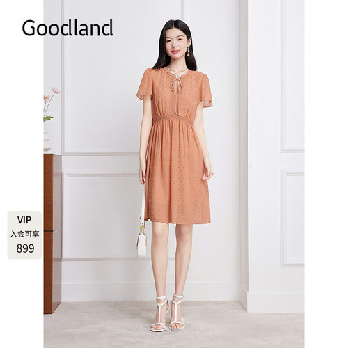 Goodland美地法式连衣裙女夏季2026年新款收腰显瘦LC36205210