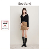 Goodland美地2024春季 V字领毛针织衫 新款 百搭修身