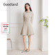 Goodland美地米色优雅法式 花纱小香风连衣裙2025新款 LC35305360