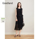 泡泡纱欧根纱弹力腰半身裙a字 新款 Goodland美地女装 2025夏季