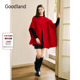 Goodland美地冬季 斗篷大衣女100羊毛设计感毛呢外套LC34580280