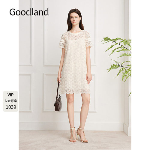 Goodland美地法式蕾丝连衣裙女宽松夏季浪漫2026新款LC36205390