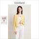 Goodland美地女装 LC34106310 外套短款 春秋季 镂空花纱圆领针织开衫