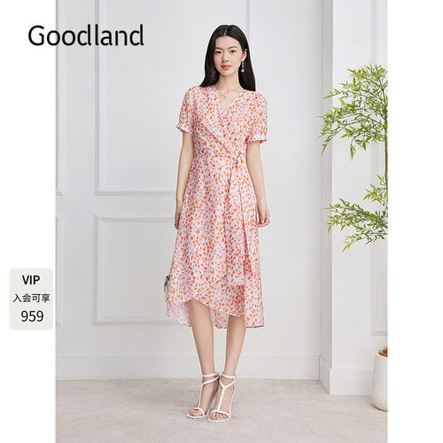 Goodland美地法式碎花连衣裙女夏季收腰显瘦2026新款LC36205530
