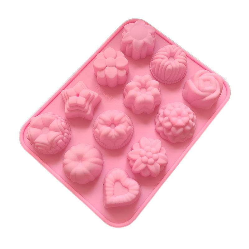 加厚12连花草硅胶蛋糕模具多连马芬杯模布丁果冻手工香皂模具,厨房/烹饪用具,烘焙模具,淘宝优惠券,粉丝福利购,淘宝优惠卷