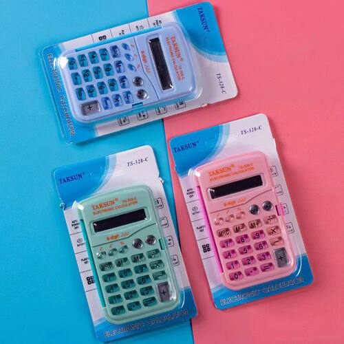 小学生计算器新彩色计算机德信TS328C翻盖机商务礼品炫彩