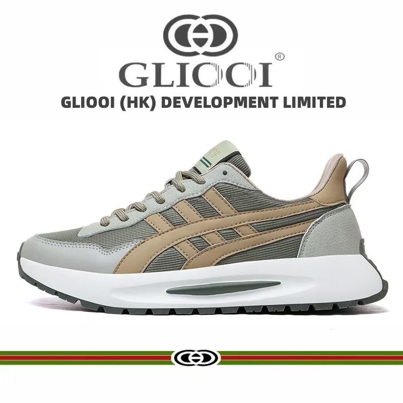 GLIOOI男款2025新款夏季减震潮流超轻厚底跑步鞋中学生休闲运动鞋