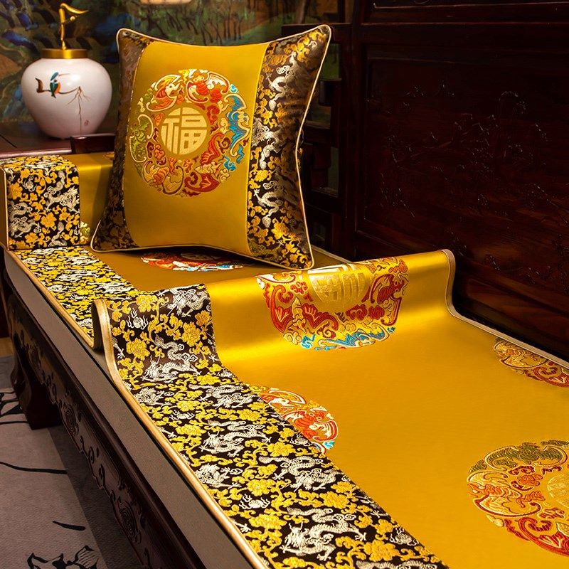 红木沙发坐垫套罩新中式实木家具罗汉床沙发巾盖T布四季高端定制