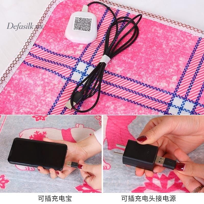 usb电热毯36v伏低压取暖电褥子工地宿舍便携单人可调温小型加热毯