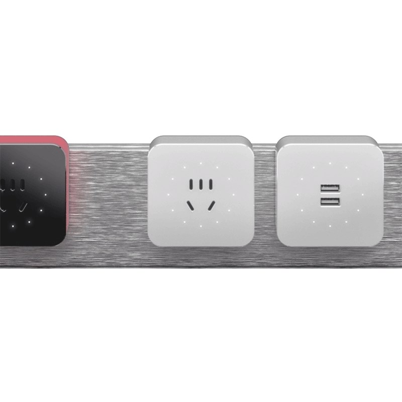 艾宝沃XPOWER可移q动轨道插座家用无线排插适配器面板插片式壁挂