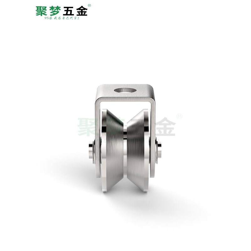 不锈钢滑轮吊环单轮轨道轮U槽轮V型轴承滚轮绳P钢丝移门定滑轮吊