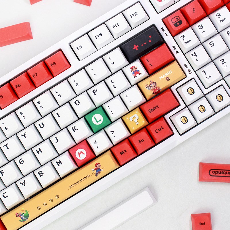 红马里奥主d题热升华PBT键帽十字卫星轴键盘通用75 87 98 104配列