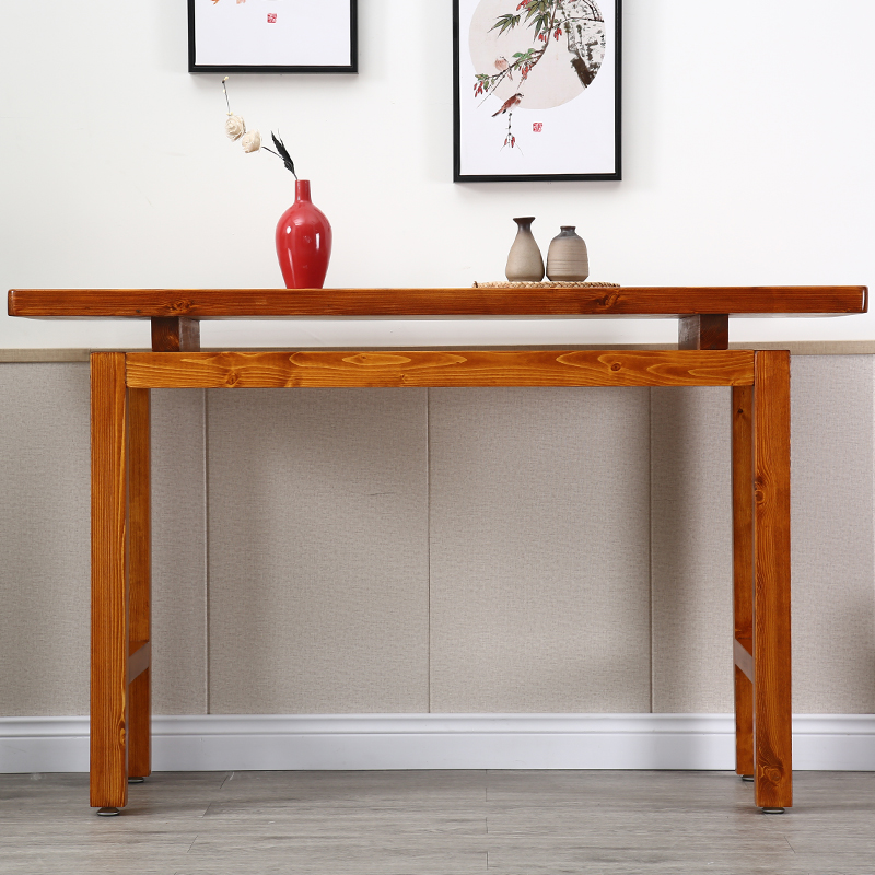 新中式玄关柜玄关小条案实v木端景台柜窄长条供桌条几桌子靠墙家
