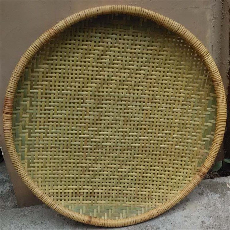 有孔靓藤边竹筛米筛青皮筛子竹匾竹簸箕 晒匾晒筛洗菜盆竹篮收纳