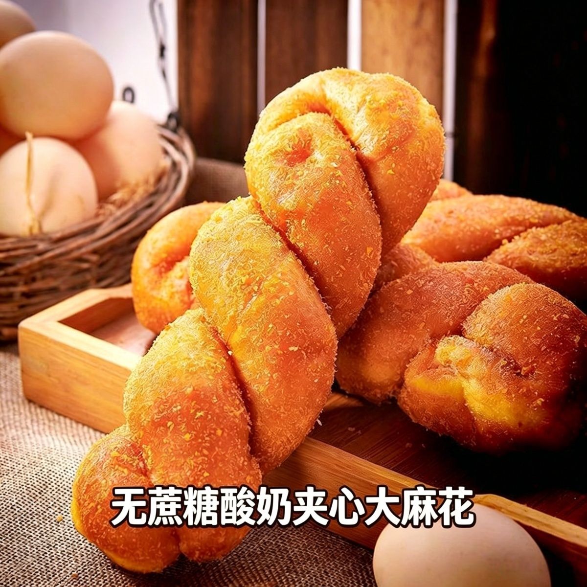 木糖醇酸奶夹心大麻花无糖精面包老式无蔗糖轻油炸糕点中老年人爱