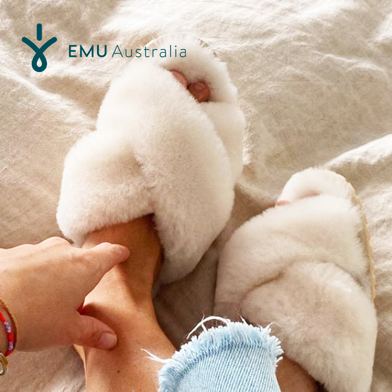 EMU Australia2024春季新款女士拖鞋居家休闲鞋羊皮毛一体纯色