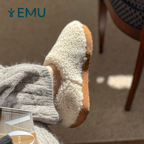EMU Australia秋冬女士羊毛拖鞋居家外穿懒人一脚蹬包跟毛毛鞋