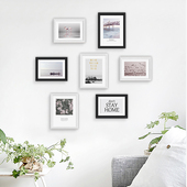 玄关小墙面照i片墙实木相框组合欧式 洗照片免打孔定制