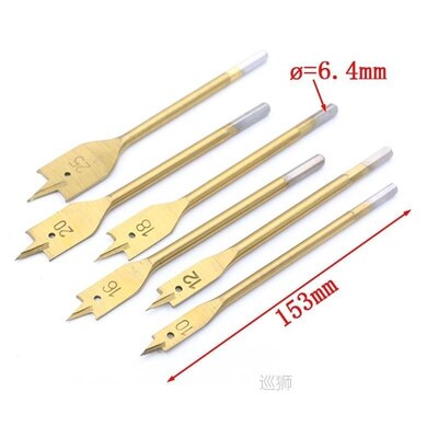 6/8/13pcs Hex Shank Titanium Coating FlKat Spade Woodworking