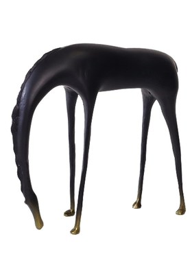 新中式创意金属马雕塑抽象马将军C马摆件样板间家居酒店桌面装饰