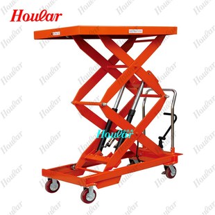 现货350公斤升高1.3r米移动式 平台车手动液压平台车升降车PTS350B