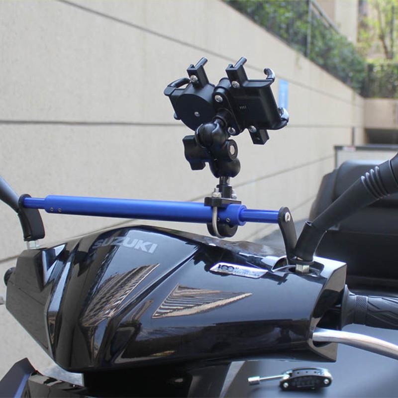 适用铃木uy125改装配件uu1y25摩托车改装平衡杆手机支架扩展横杆