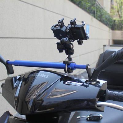 适用铃木uy125改装配件uu1y25摩托车改装平衡杆手机支架扩展横杆