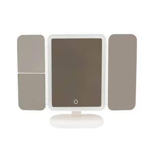 跨境爆款贝壳智能led化妆镜 带灯台式多功能桌面折叠镜子补光