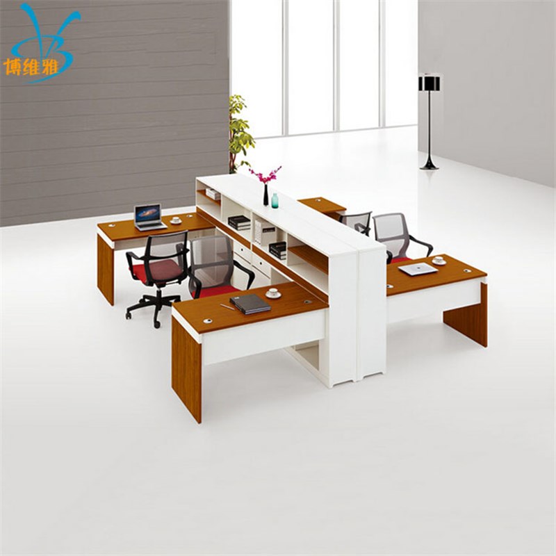 家具4人位员工电脑桌带高柜简约职员办公桌 卡位屏风工位