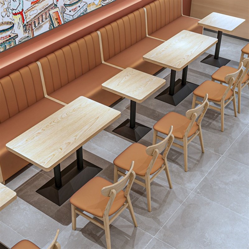 快餐米粉店汉堡店餐饮店家具面馆桌椅麻辣烫桌椅组合餐厅卡座沙发