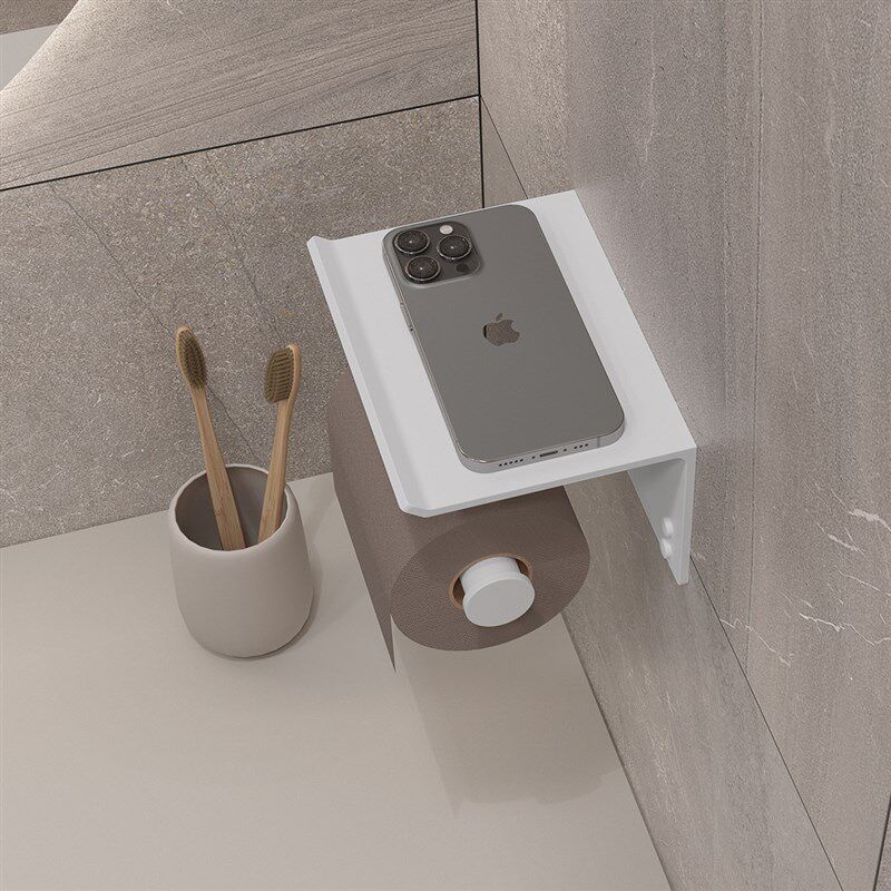 加厚白色厕纸架极简卫生间卷纸架洗手间洗脸巾置物架浴室纸巾架