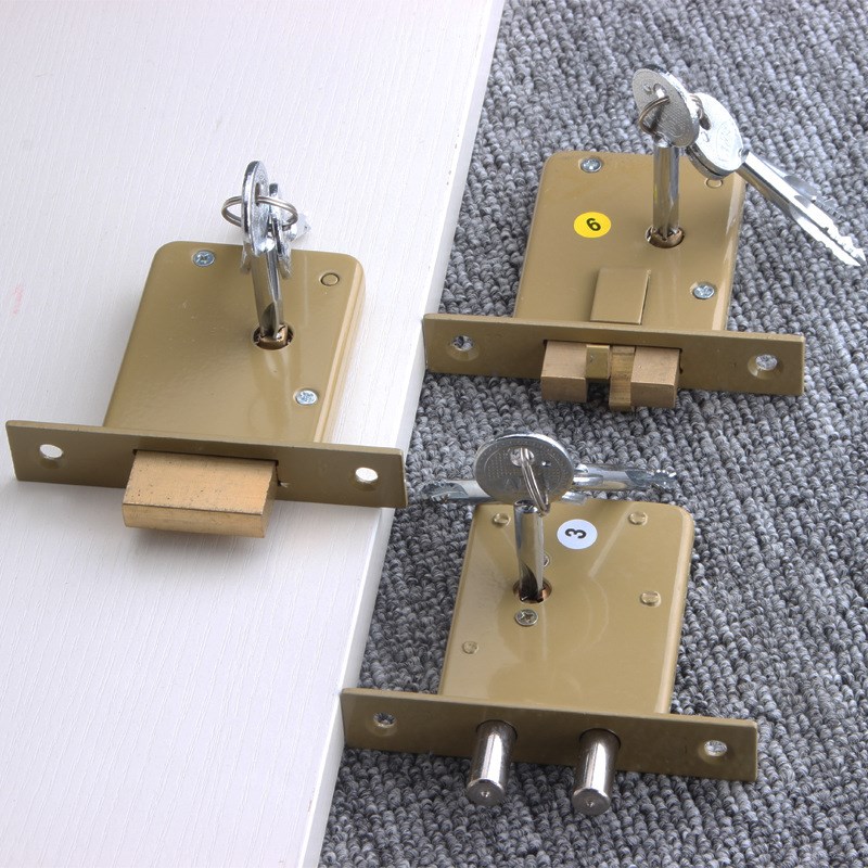 AFS安防门锁B1045/1046双杆插芯锁防盗锁隐形门锁十字钥匙管井锁