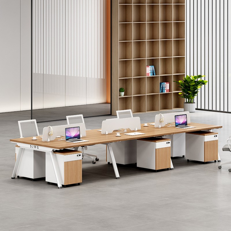 职员办公桌椅组合简约现代三人位办公桌子办公室财务室屏风办公桌