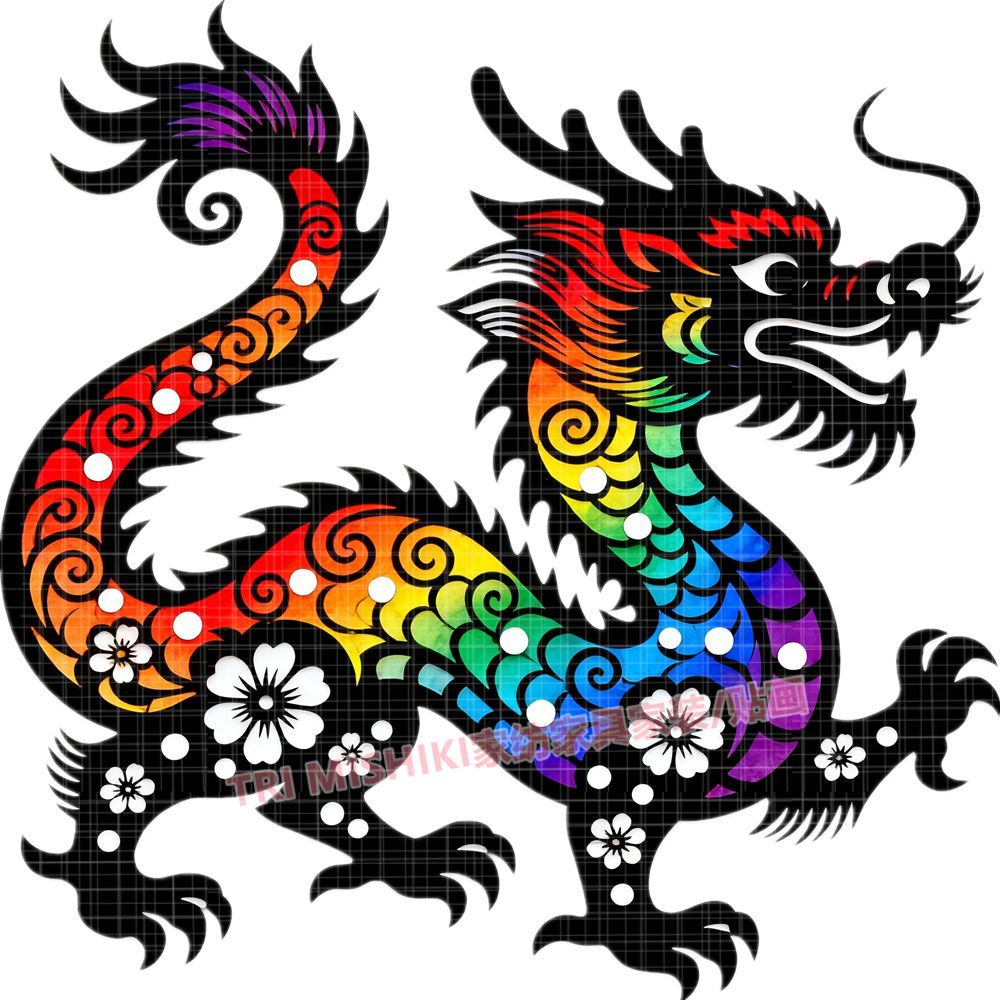 新款七彩十二生肖贴纸属相吉祥如