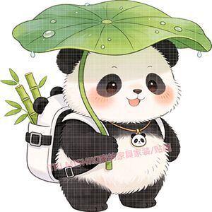 超萌熊猫宝宝防水墙贴遮丑补洞